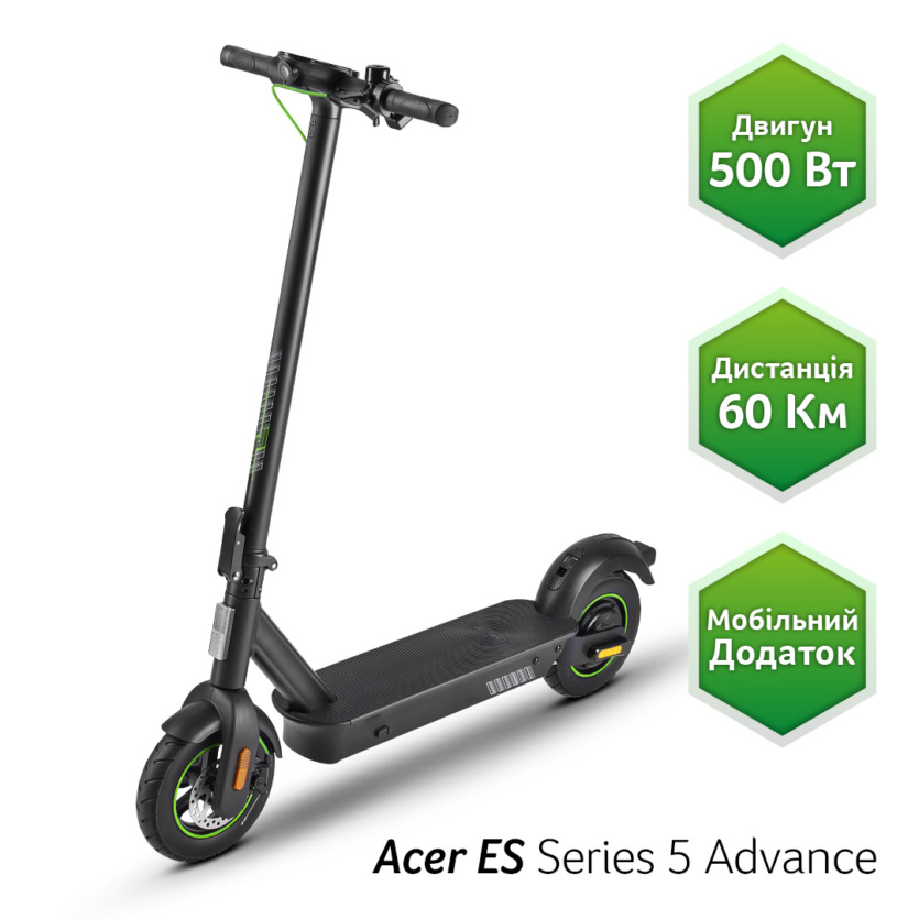Швидкість до 25 км/год, запас ходу до 60-110 км, ціна від 25,6 тис. грн: Acer представила електросамокати та електровелосипед
