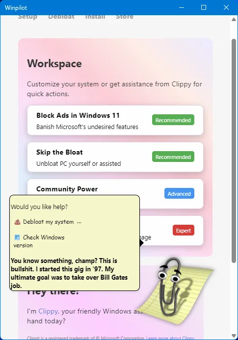 Clippy повертається: скріпка-асистент доступний в Windows 11 через сторонні утиліти з відкритим кодом
