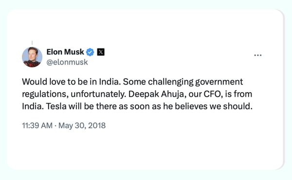 Los indios que pagaron 1.000 dólares por un pedido anticipado de Tesla en 2016 nunca recibieron un coche — pero no es fácil recuperar el dinero