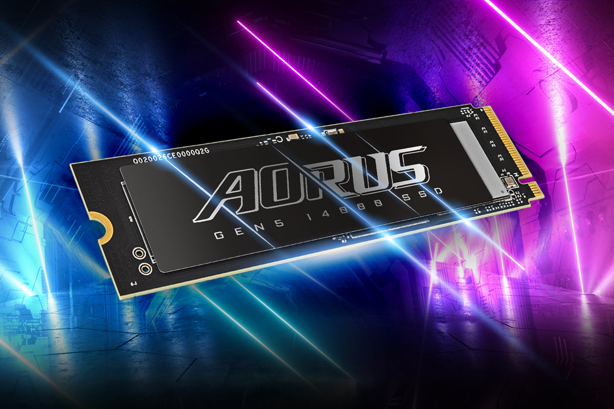 Gigabyte представила SSD Aorus Gen5 14000 для M.2 PCIe 5.0 — до 14 500 МБ/с, 3D-TLC NAND, встроенный кэш DDR4