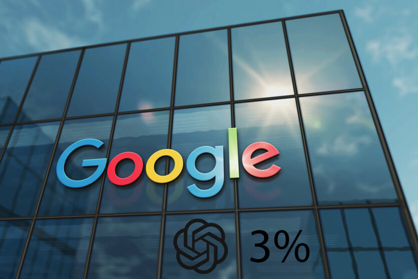 AI chatbots have only 3% of search traffic, Google is visited 34 times more than ChatGPT