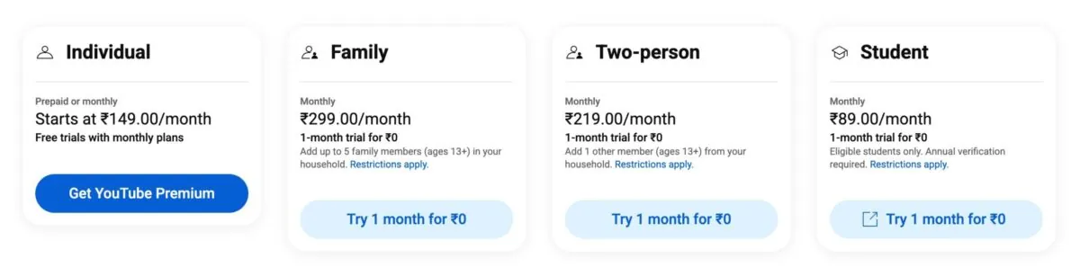 YouTube тестує нову передплату Premium Duo — на двох осіб і з меншою ціною