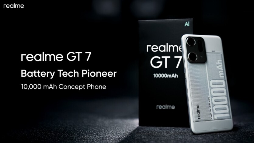 Realme has shown a smartphone with a 10,000 mAh battery and 320 W charging