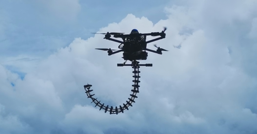 A drone with a trunk arm does, what others cannot