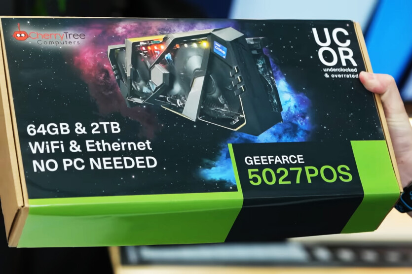 The GeeFarce RTX 5072 has a built-in PC that can be placed in a large PC