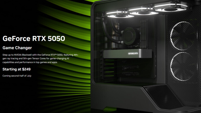 NVIDIA RTX 5050 for desktops — with 8 GB of GDDR6, priced at $250