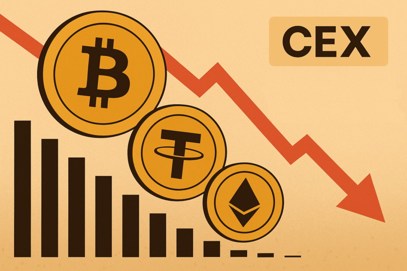 In June, the volume of spot transactions of the largest crypto exchanges fell by a third