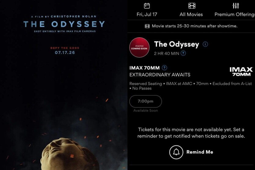 Билеты на «Одиссею» начнут продавать за год до премьеры — появилось расписание сеансов, хотя трейлера до сих пор нет