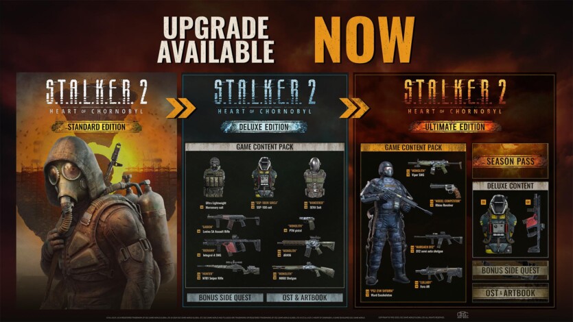 Стандартний S.T.A.L.K.E.R. 2 можна оновити до версій Deluxe та Ultimate на усіх платформах