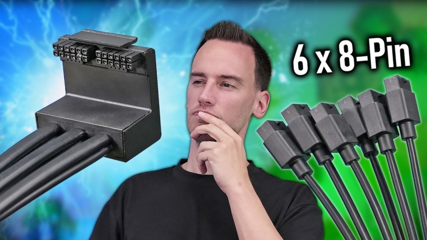 Unreleased NVIDIA Titan Ada on video: two 12VHPWR connectors with an adapter for six 8-pin connectors