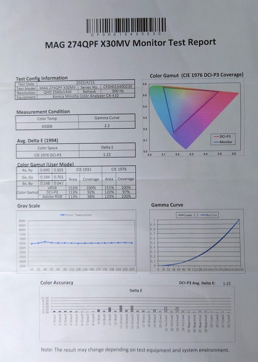 MSI MAG 274QPF X30MV