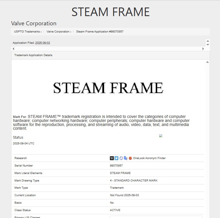 Нова консоль або VR? Valve зареєструвала "інтригуючу" торгову марку Steam Frame