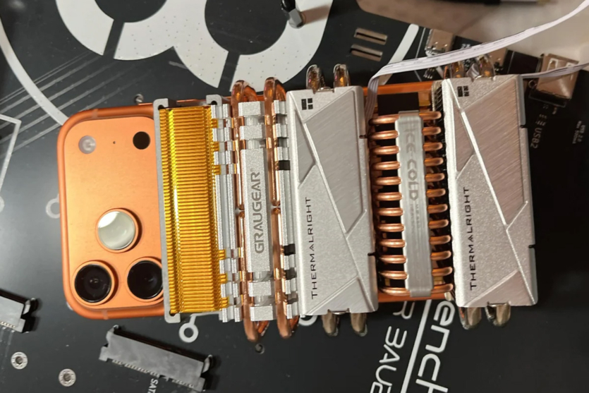 Модер обліпив iPhone 17 Pro Max радіаторами SSD: на 20% краща стабільність у 3D Mark та Apple ProRes