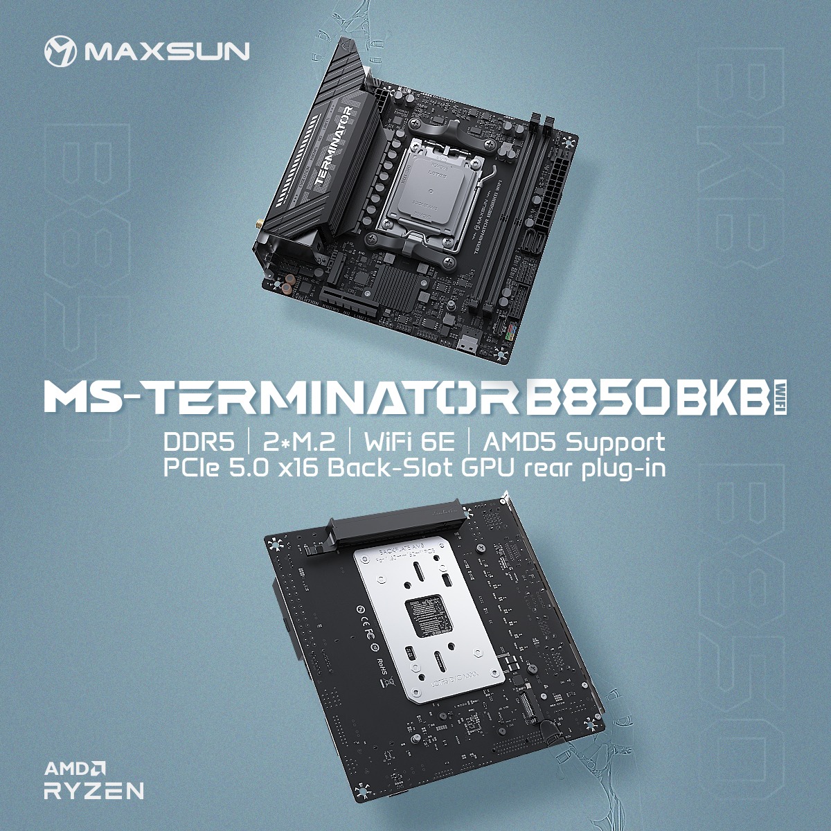 MaxSun B850 Terminator: перша плата для AMD із роз’ємом відеокарти на звороті