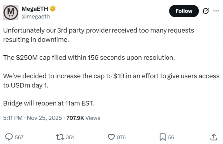 Провал сейлу MegaETH: зібрано $500 млн замість $250 млн через помилку, яку активував випадковий користувач