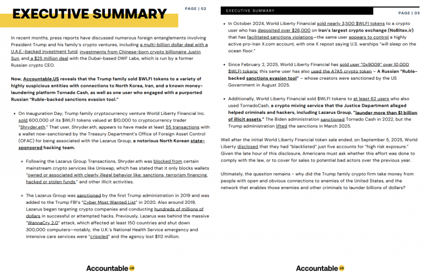 Криптоскандал у США: токен Трампа $WLFI пов'язують з північнокорейськими хакерами, російськими санкційними схемами та іранською біржею