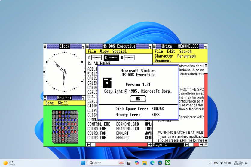 Windows 1.0 виповнилося 40 років: від графічної оболонки DOS до агентного непорозуміння