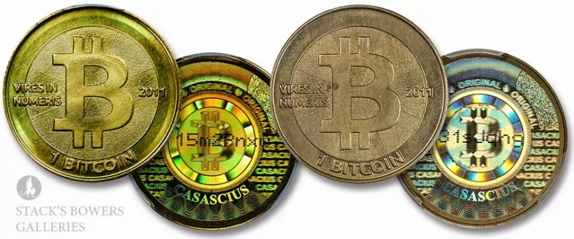 Дві унікальні металеві монети вартістю 1000 біткоїнів кожна активували після 13-річної “сплячки”