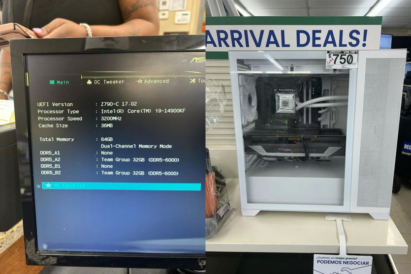 Казкова вдача: американець придбав ПК з NVIDIA RTX 4070 Ti Super, 64 ГБ DDR5 та Core i9-14900KF за $600