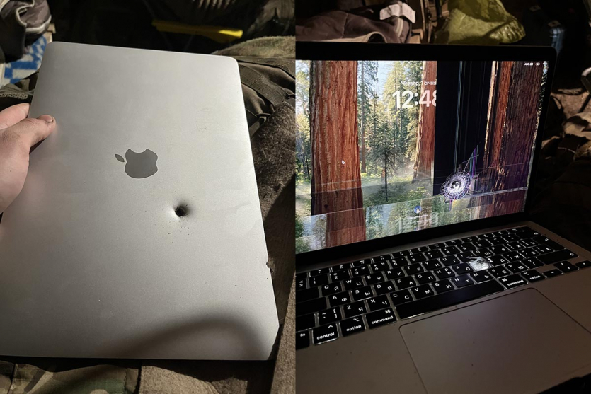 MacBook Air M1 українського солдата прийняв уламок снаряду, але досі працює