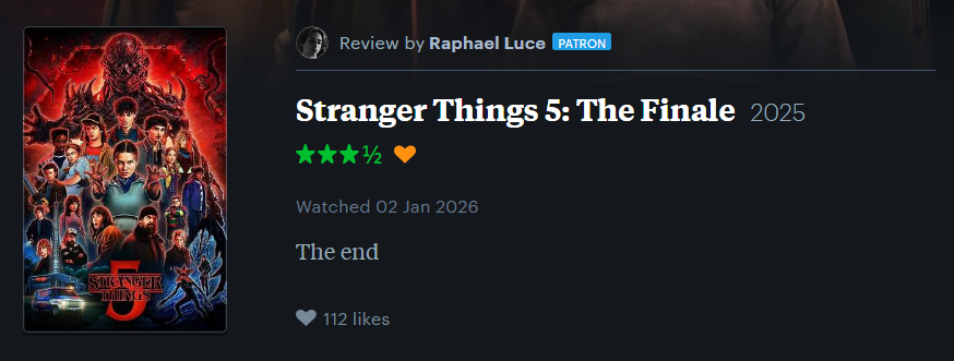 Актор "Дивних див" оцінив фінал серіалу "на трієчку" у відгуках Letterboxd