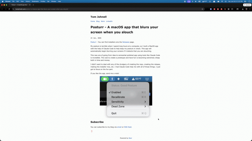 Розробник створив для macOS програму контролю постави: екран заблюрять, якщо ви сутулитесь