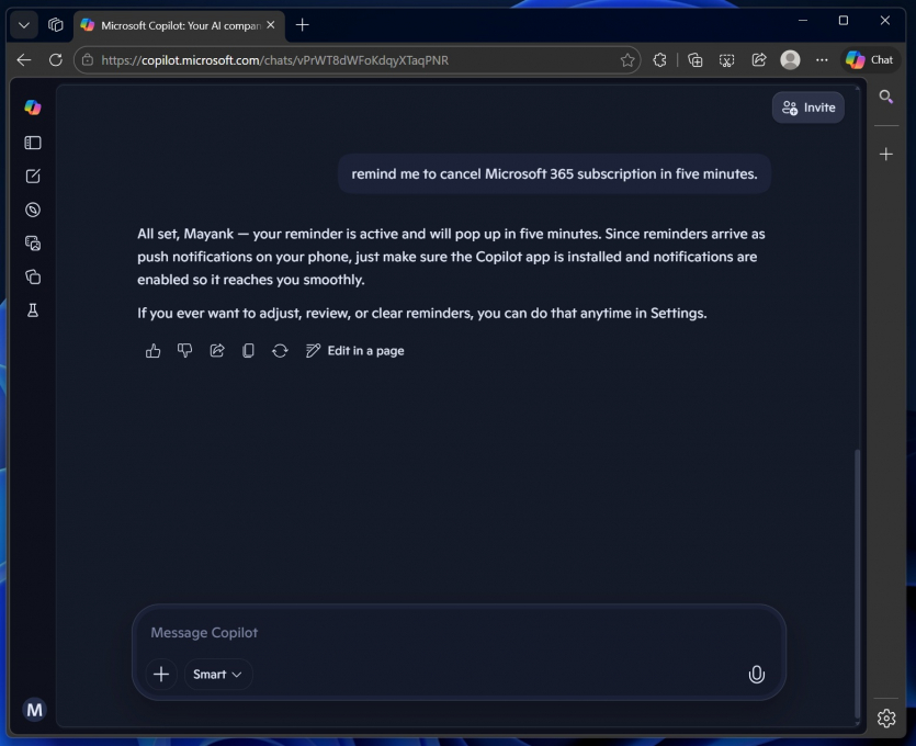 Microsoft Copilot навчився надсилати нагадування: лише на смартфон і з вашого дозволу