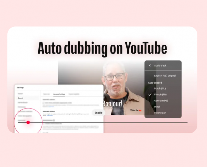 YouTube запустив автоматичний дубляж для всіх: 27 мов та функції Lip Sync і "Експресивна мова”