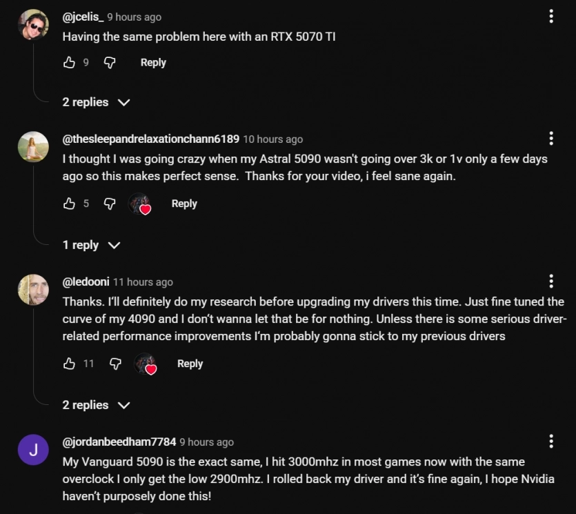 Користувачі скаржаться на новий драйвер від Nvidia: обмежує продуктивність RTX 50