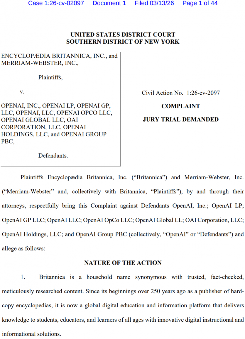 "Британська Енциклопедія" подала позов проти OpenAI через тренування ШІ