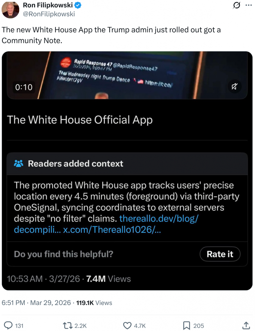 Білий дім випустив найкрінжовіший застосунок року: він зроблений на WordPress, має кнопку доносу до ICE і код випадкового розробника з GitHub