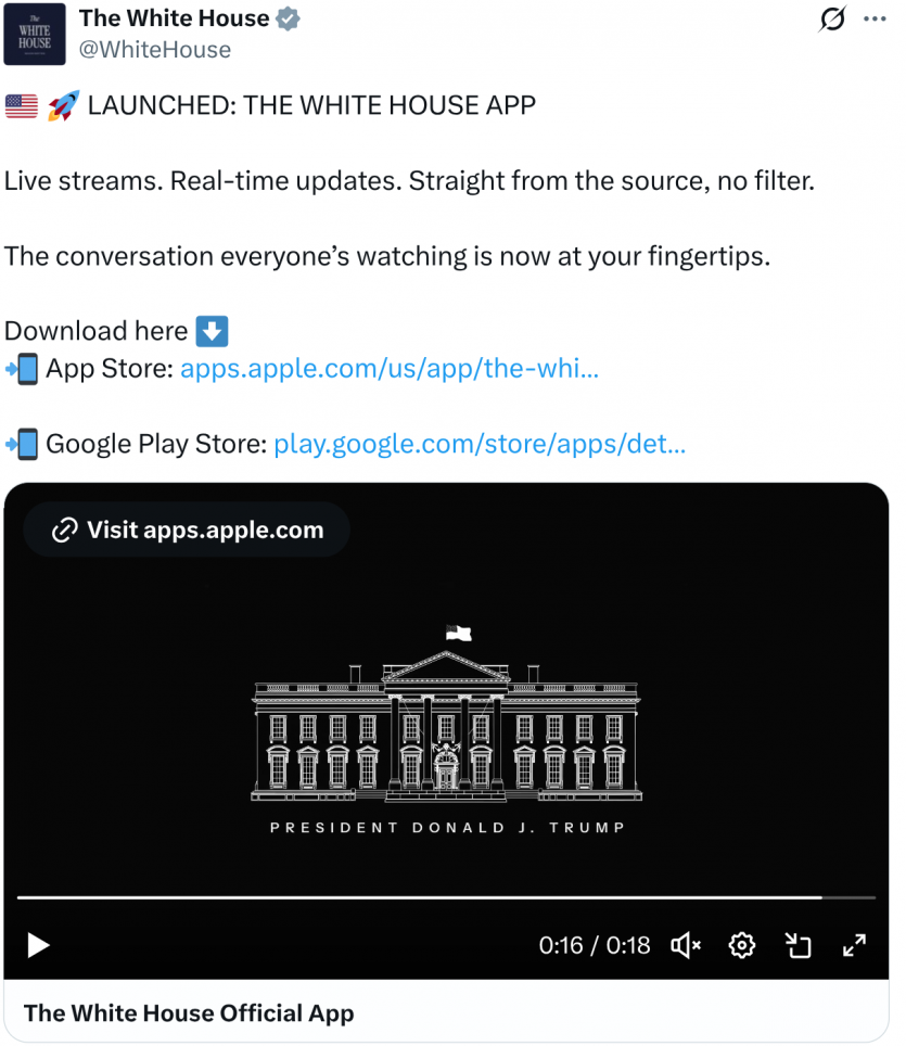 Білий дім випустив найкрінжовіший застосунок року: він зроблений на WordPress, має кнопку доносу до ICE і код випадкового розробника з GitHub