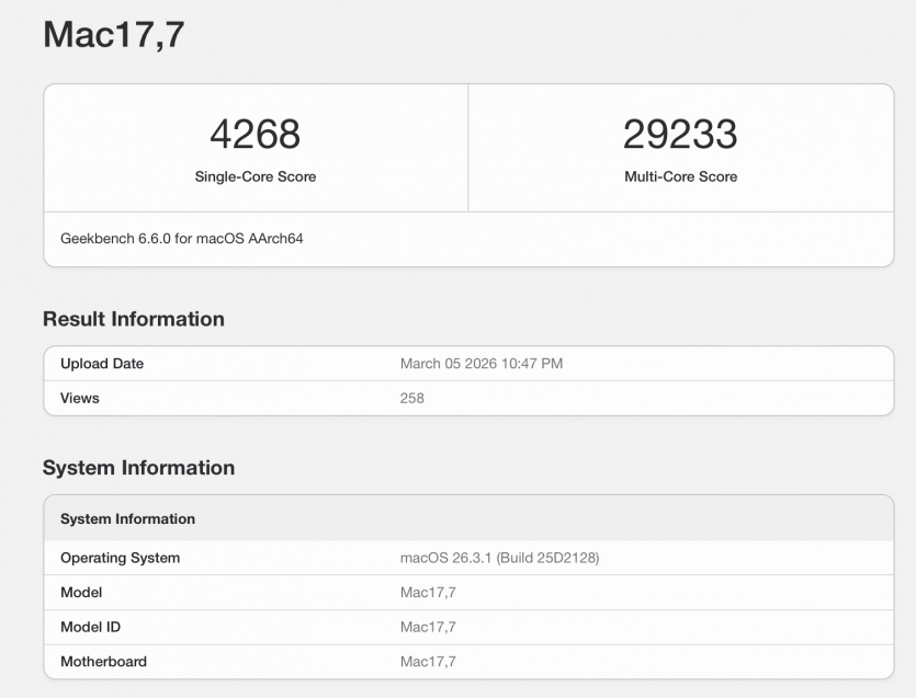 Найшвидший в історії Apple: новий процесор M5 Max перевершив Ryzen AI Max+ 395 та процесори Intel в Geekbench 6