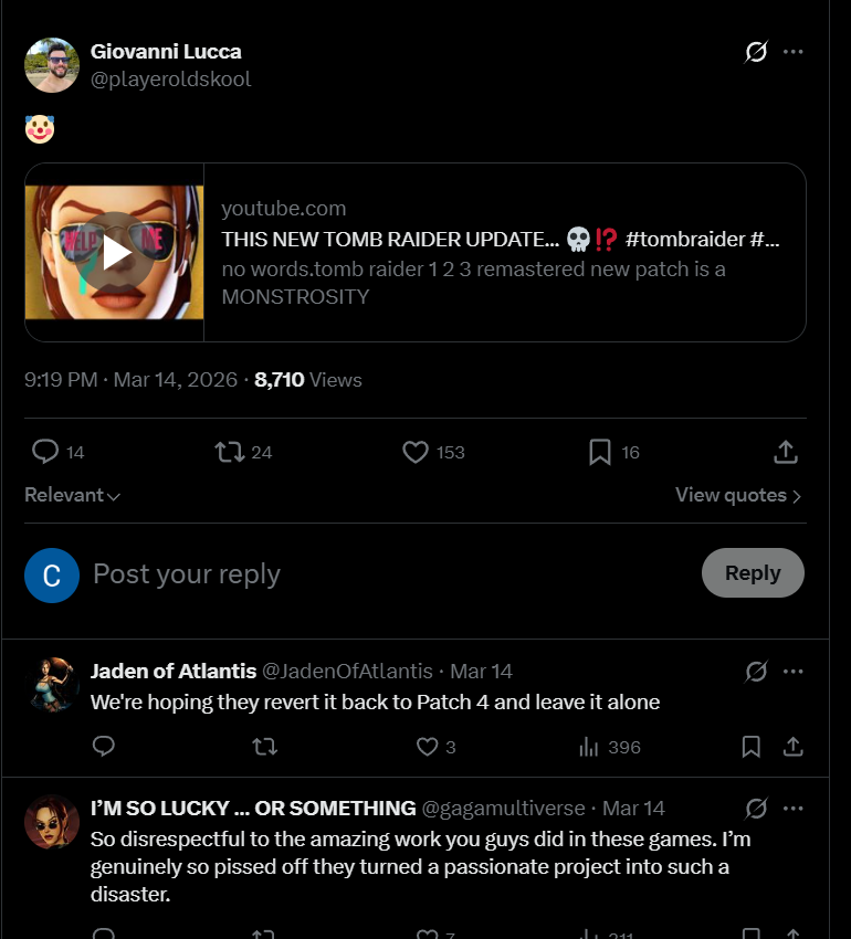 Tomb Raider I–III Remastered розкритикували / X.com