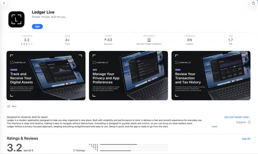Мінус 6 біткоїнів за секунду: підроблений Ledger з App Store вкрав пенсійні заощадження відомого музиканта