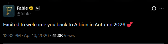 Пост від розробників, у якому вони спростовують чутки про перенесення Fable / X